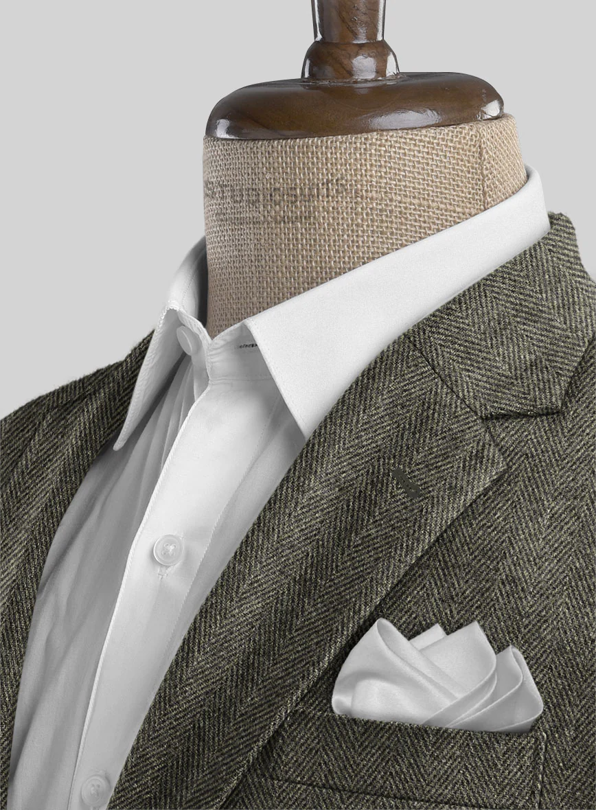 Highlander Stone Beige Herringbone Tweed Jacket - Image 3