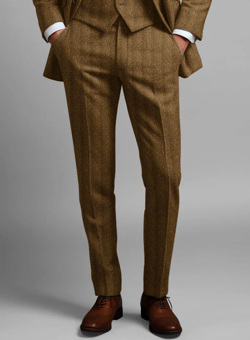 Highlander Tan Herringbone Tweed Pants - Image 2