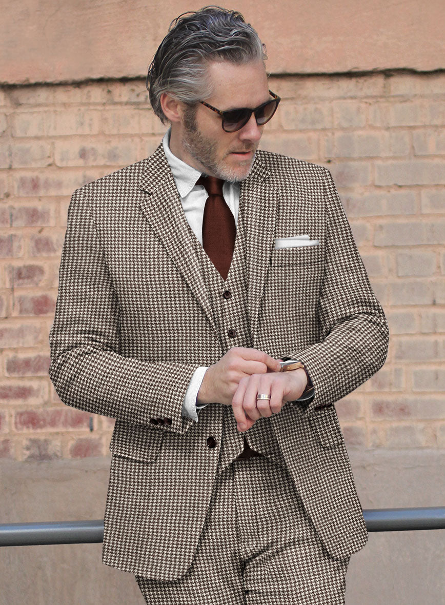 Houndstooth Brown Tweed Suit - Image 4