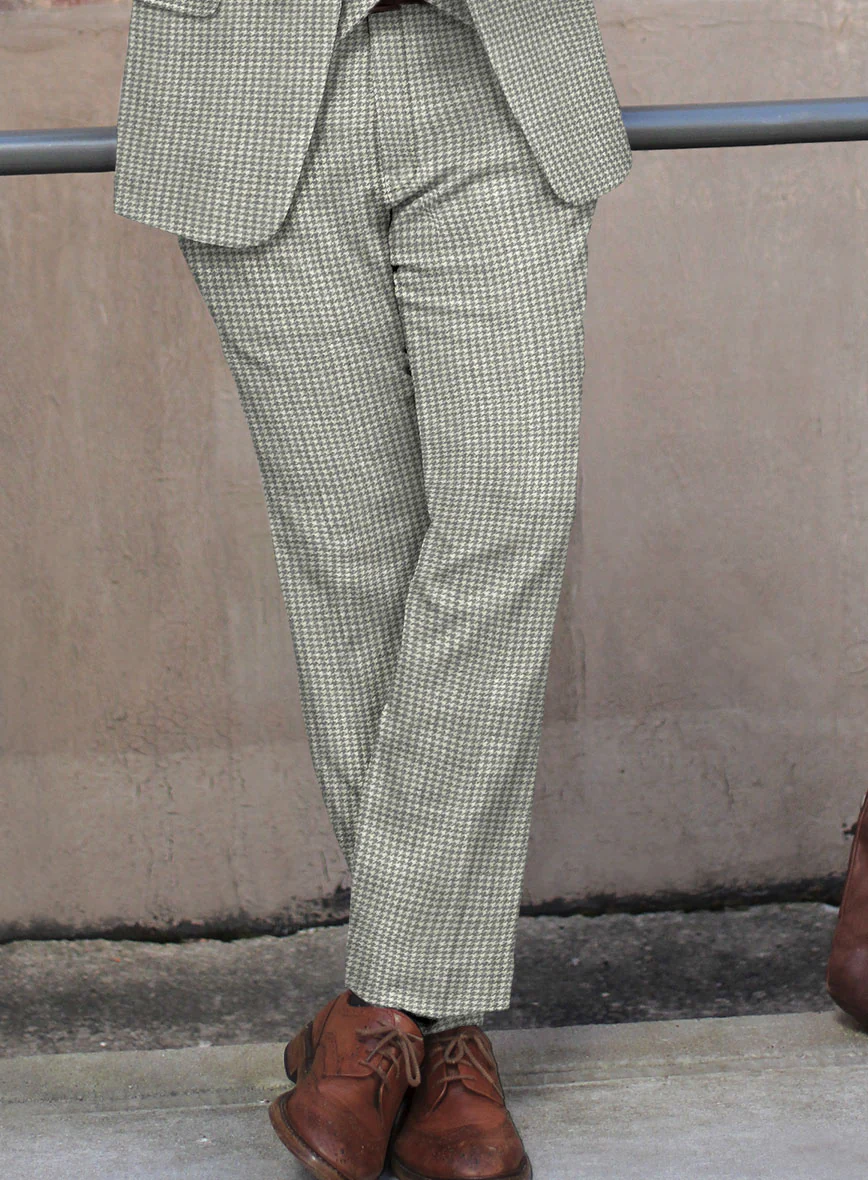 Houndstooth Light Gray Tweed Pants - Image 2