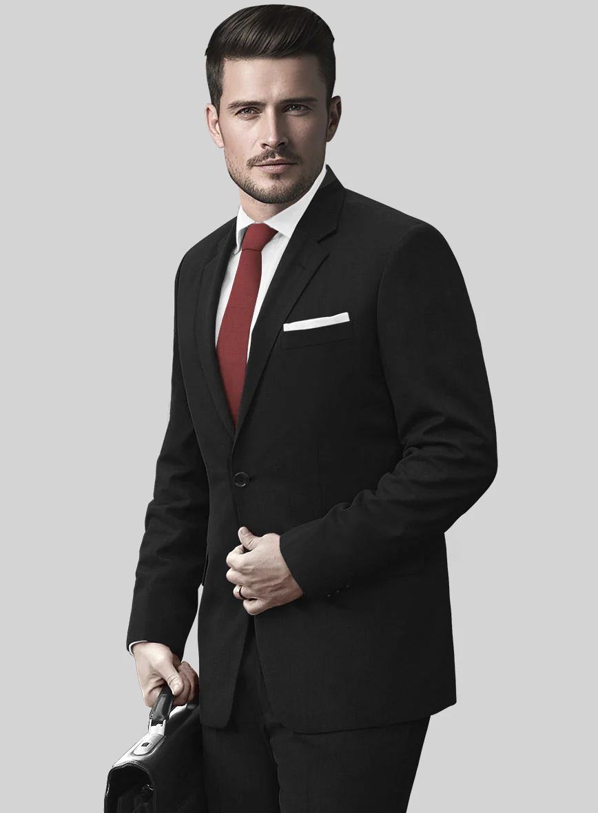 Huddersfield Stretch Black Wool Jacket - Image 2