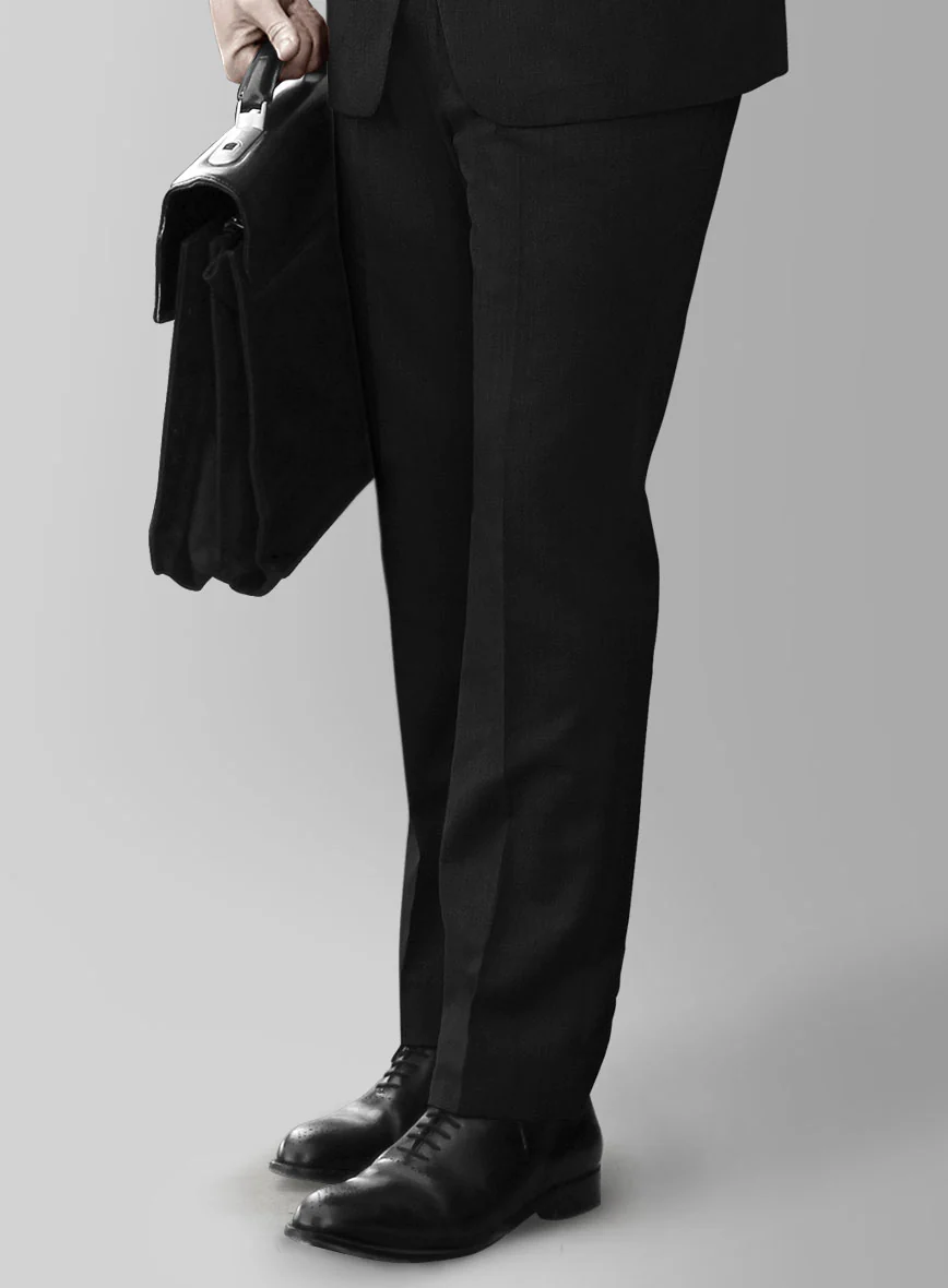 Huddersfield Stretch Black Wool Pants - Image 2