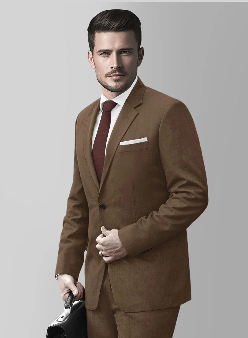 Huddersfield Stretch Brown Wool Jacket - Image 2