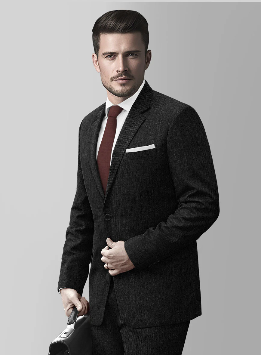 Huddersfield Stretch Charcoal Wool Jacket - Image 2
