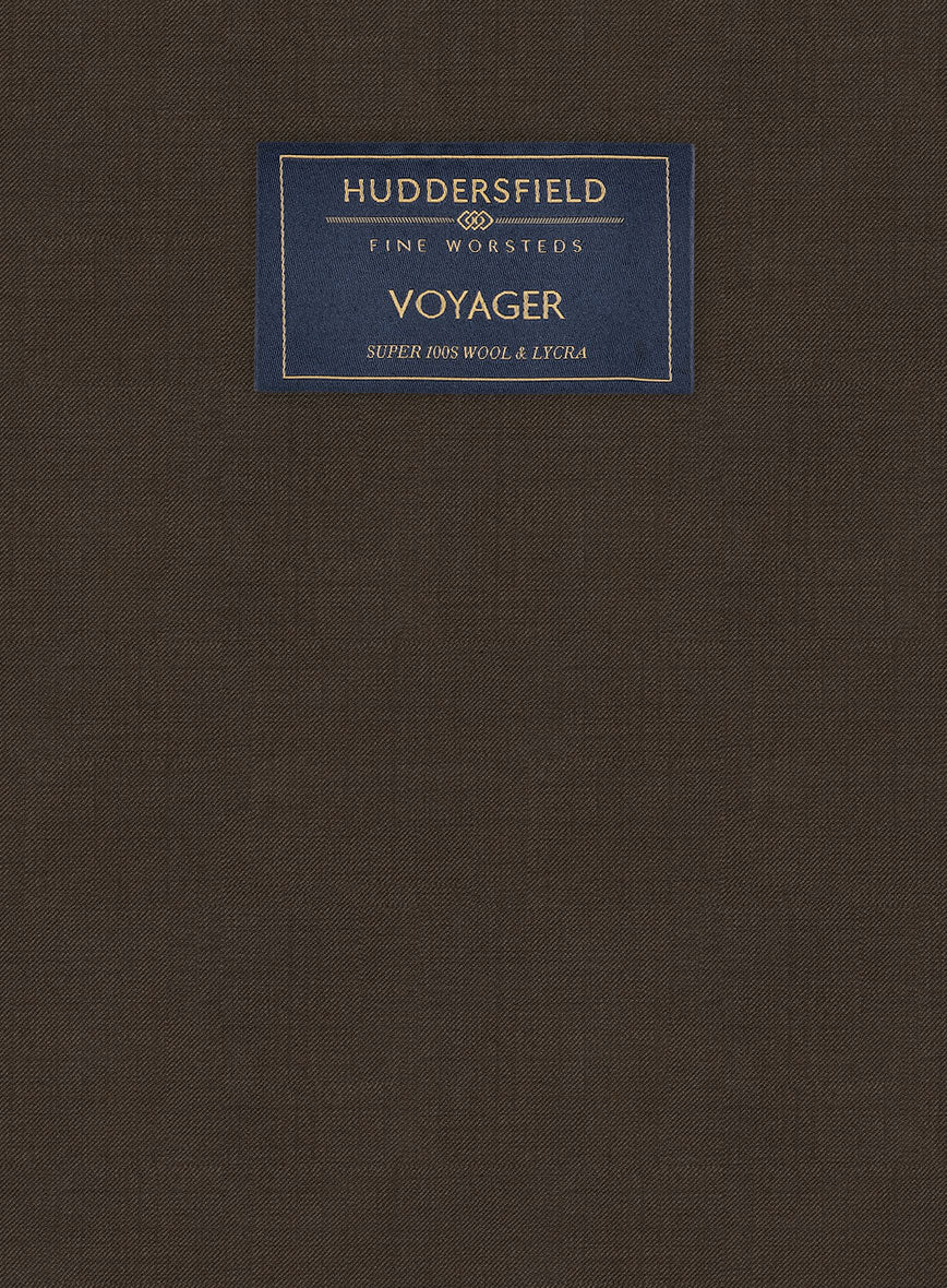 Huddersfield Stretch Coffee Brown Wool Pants - Image 3