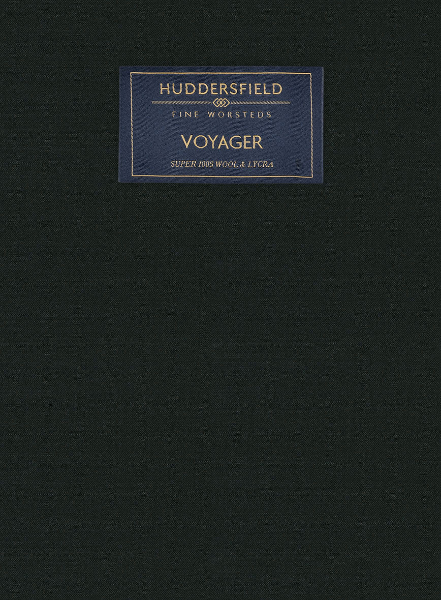 Huddersfield Stretch Dark Green Wool Pants - Image 3