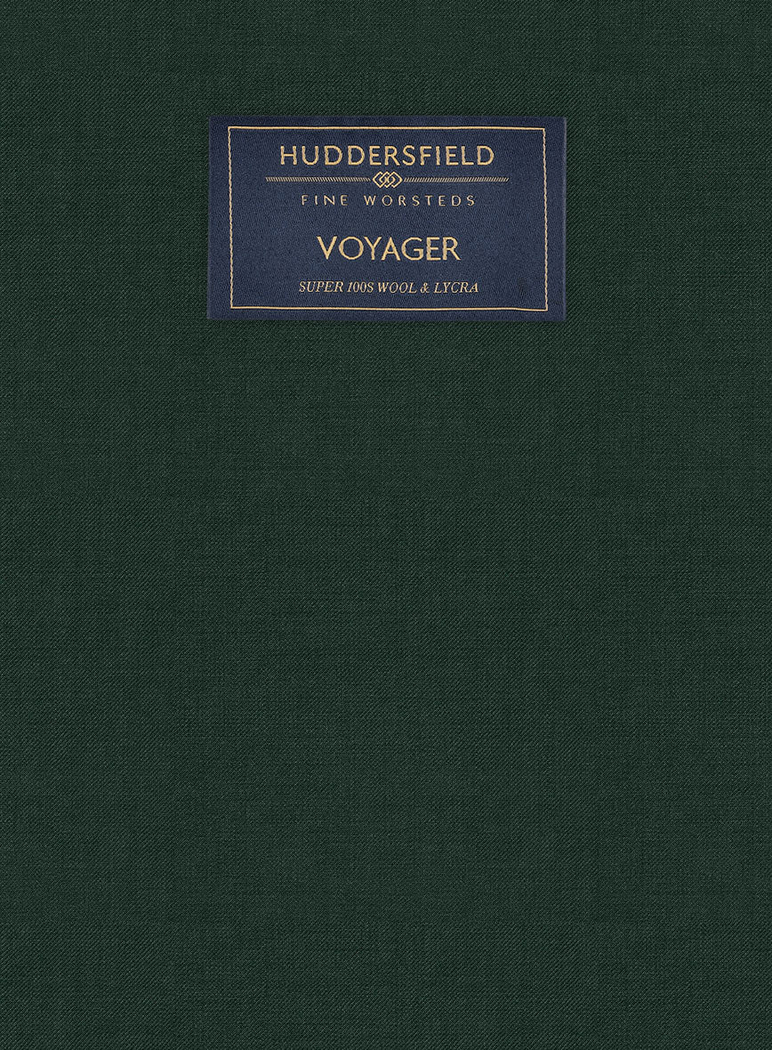 Huddersfield Stretch Emerald Green Wool Pants - Image 3
