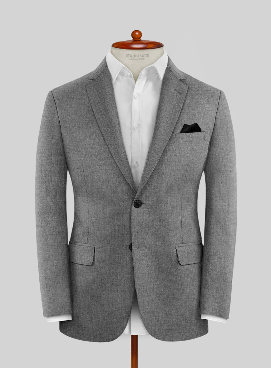 Huddersfield Stretch Gray Wool Suit - Image 3