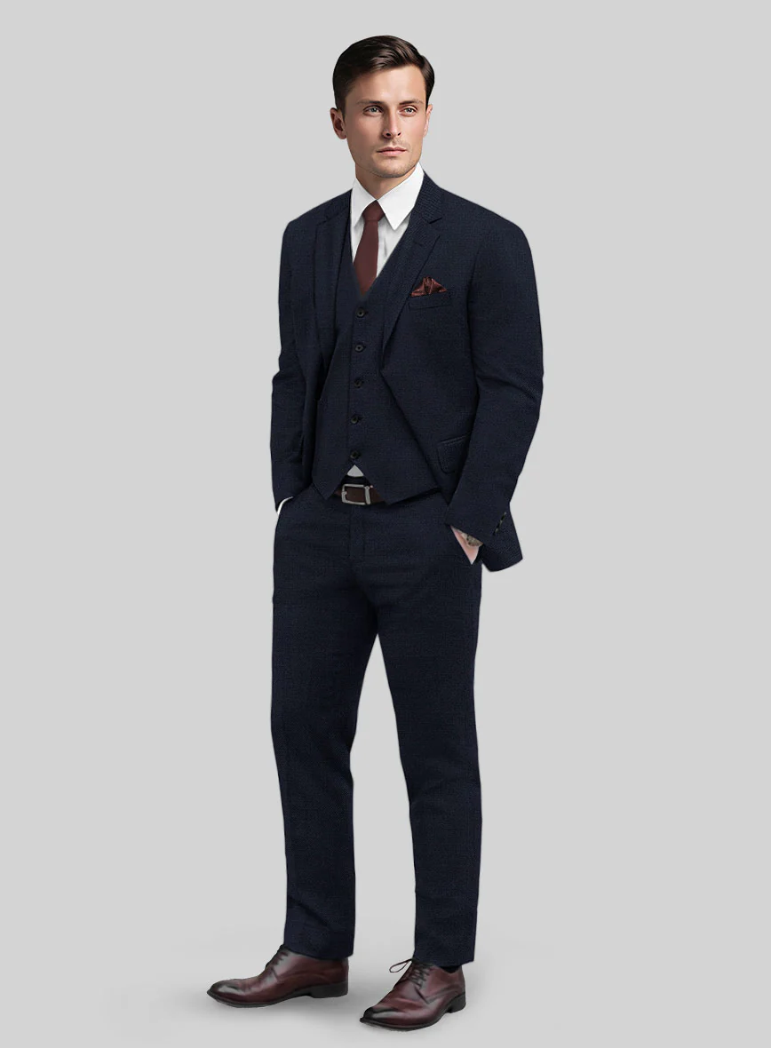 Huddersfield Stretch Island Blue Wool Suit - Image 2