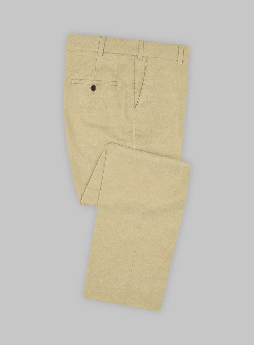 Huddersfield Stretch Khaki Wool Pants