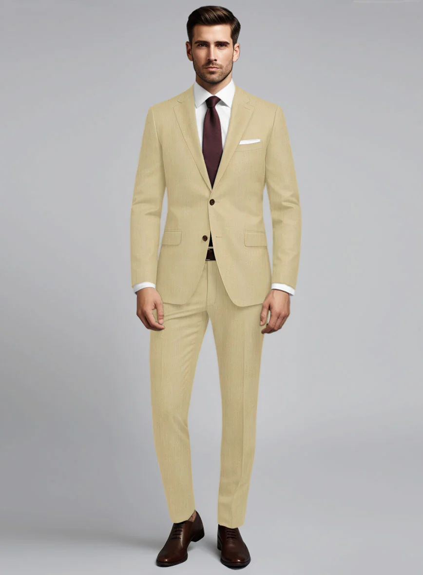 Huddersfield Stretch Khaki Wool Suit - Image 2