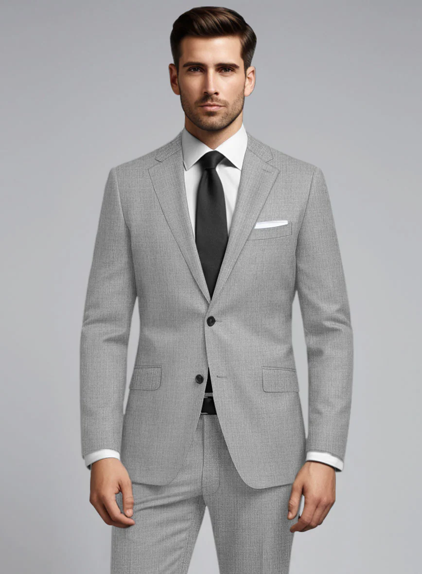 Huddersfield Stretch Light Gray Wool Jacket - Image 2