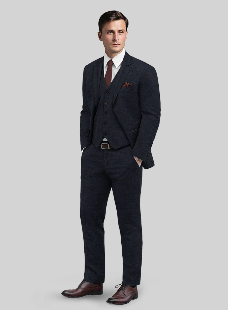 Huddersfield Stretch Navy Blue Wool Suit - Image 2