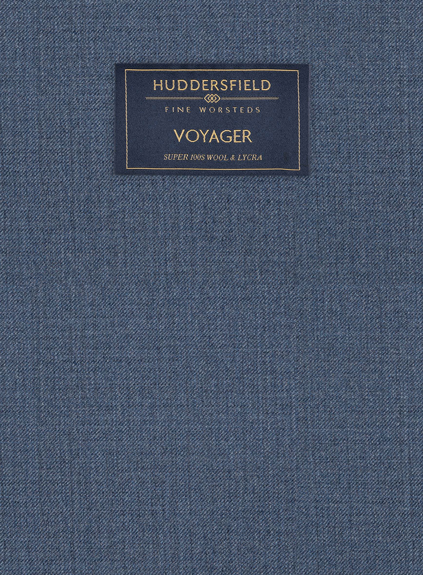 Huddersfield Stretch Slate Blue Wool Pants - Image 4