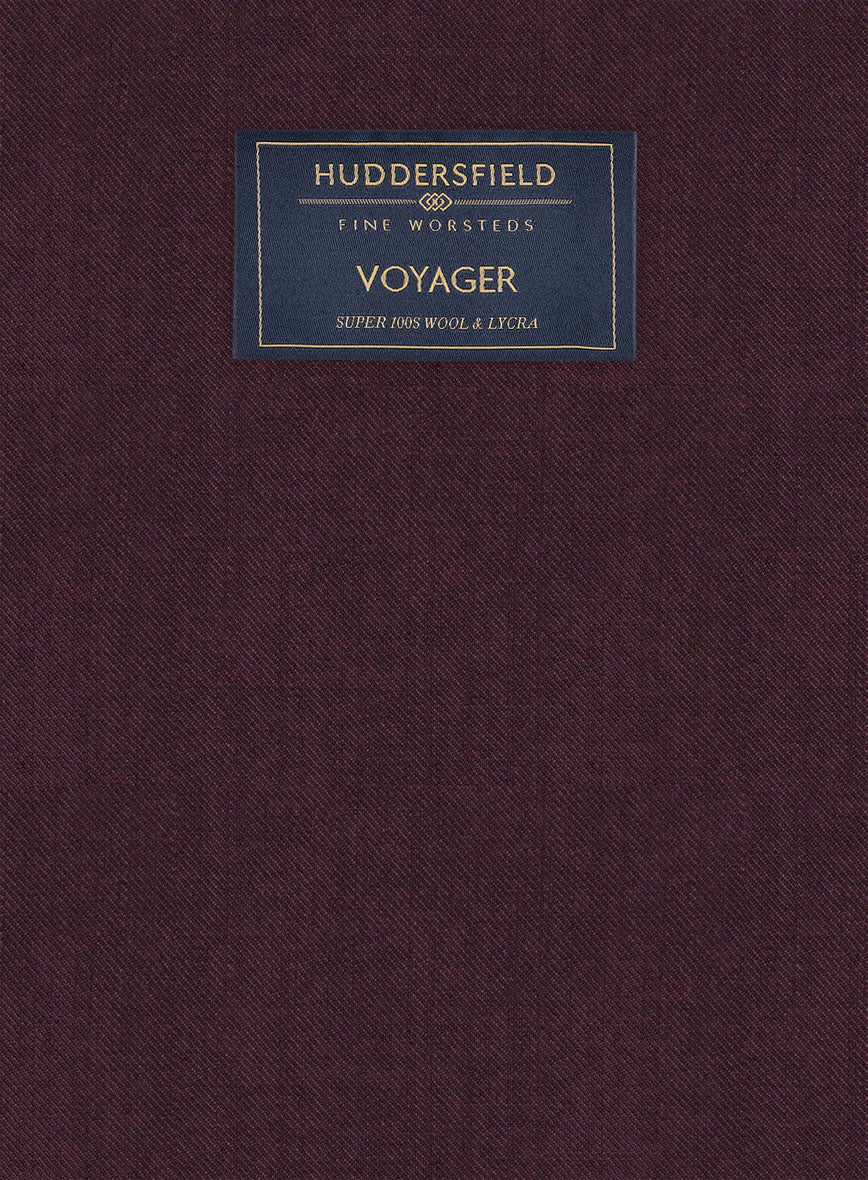Huddersfield Stretch Wine Wool Suit - Image 7