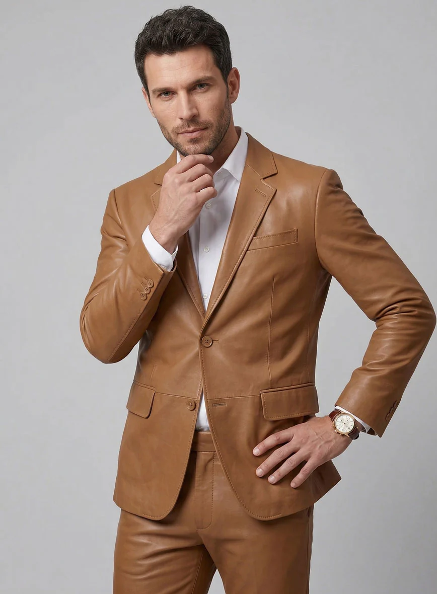 Hunter Tan Leather Suit - Image 4