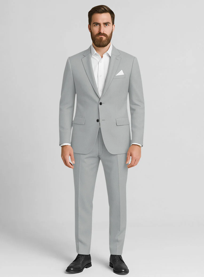 Ice Gray Cotton Power Stretch Chino Suit
