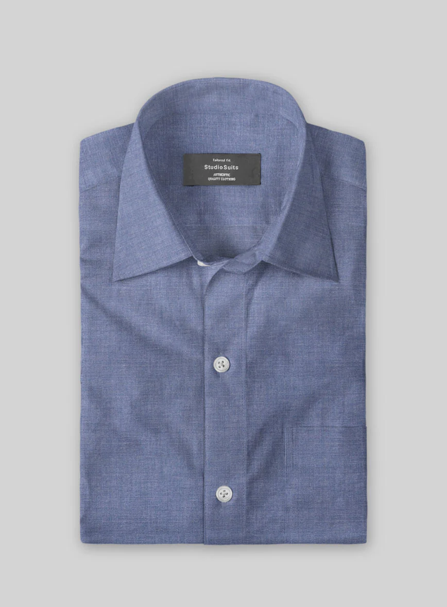 Imperial Dust Blue Cotton Shirt - Image 2