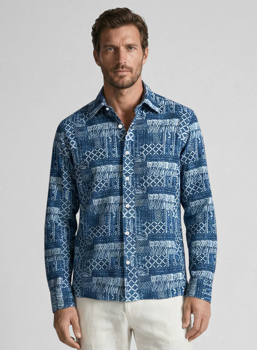 Indigo Bandana Cotton Shirt