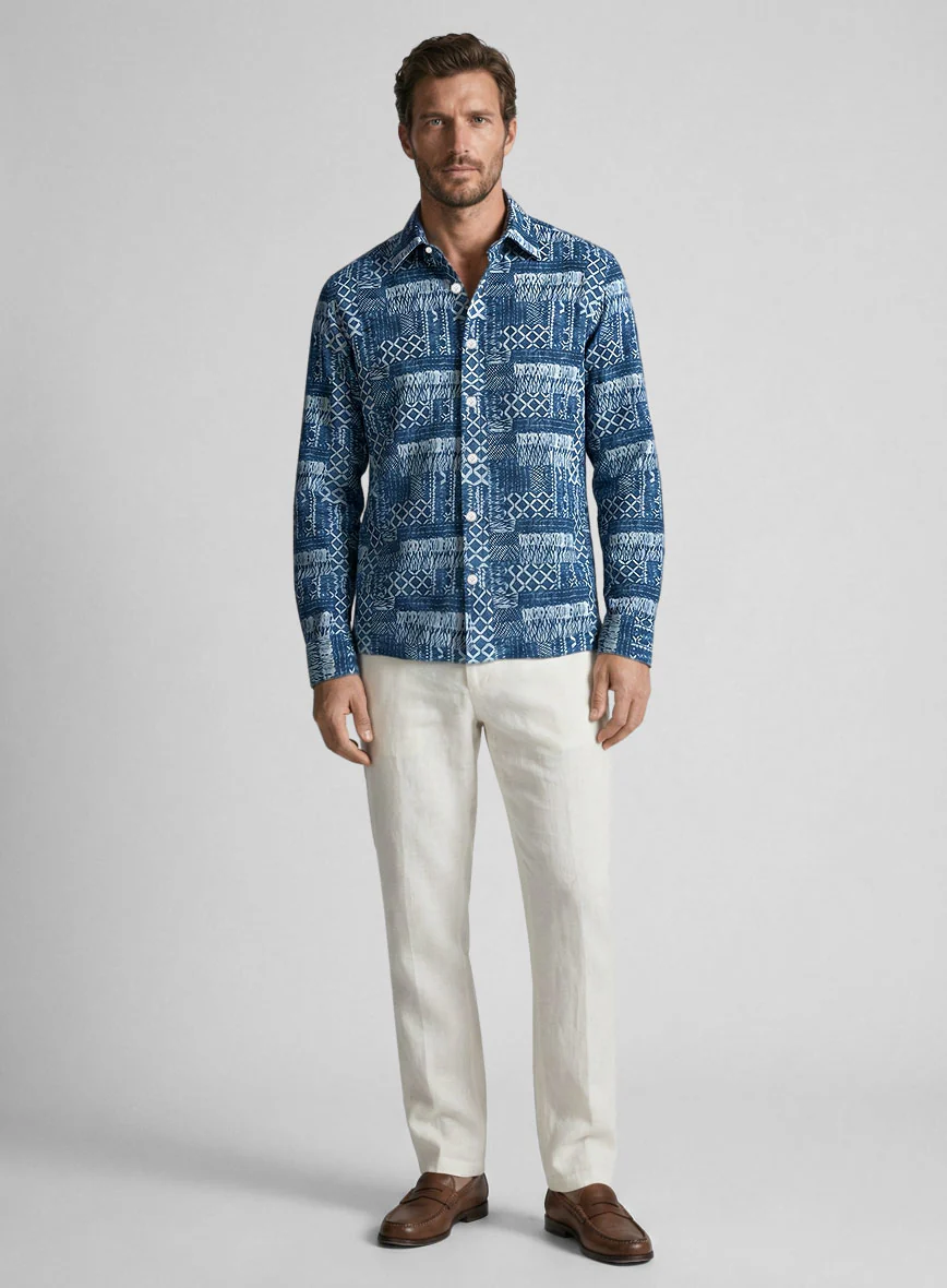 Indigo Bandana Cotton Shirt - Image 4
