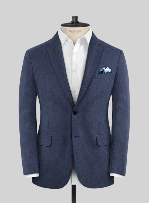 Indigo Blue Flannel Wool Suit - Image 2