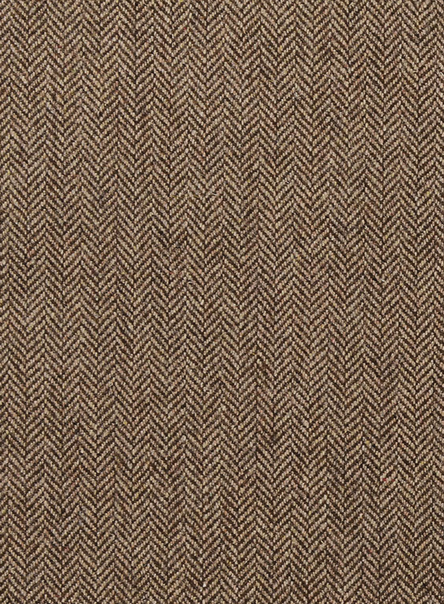 Irish Brown Herringbone Tweed Overcoat - Image 4