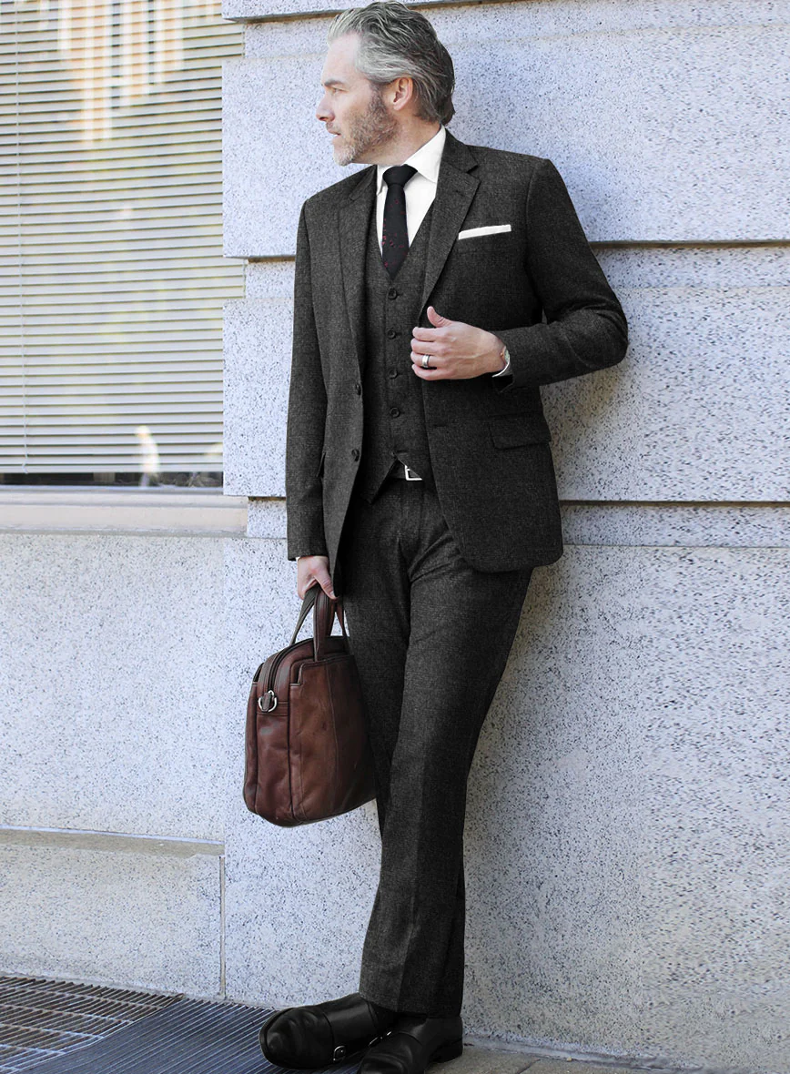 Italian Afaola Charcoal Wool Suit - Image 2