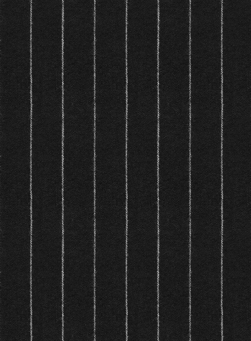 Italian Afito Black Chalkstripe Flannel Suit - Image 7