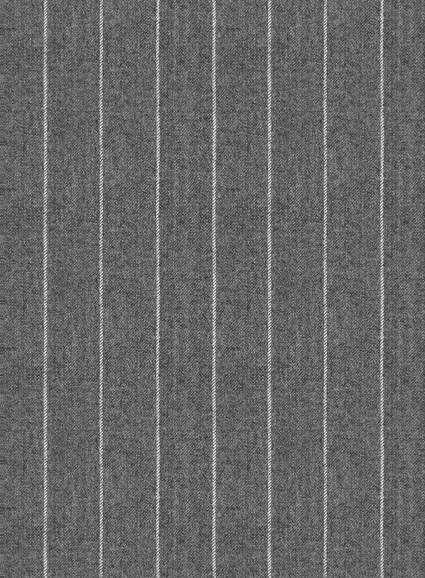 Italian Afito Gray Chalkstripe Flannel Suit - Image 7