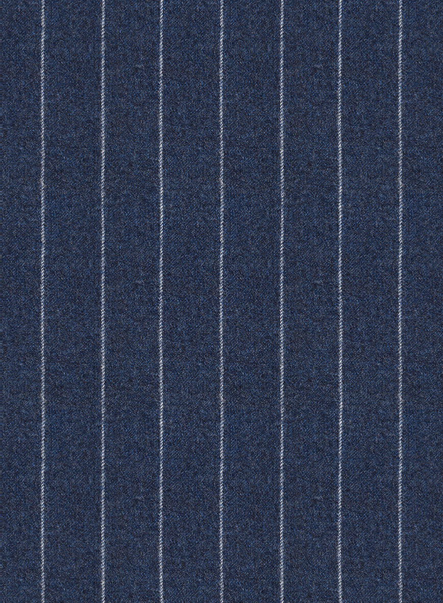Italian Afito Royal Blue Chalkstripe Flannel Pants - Image 3