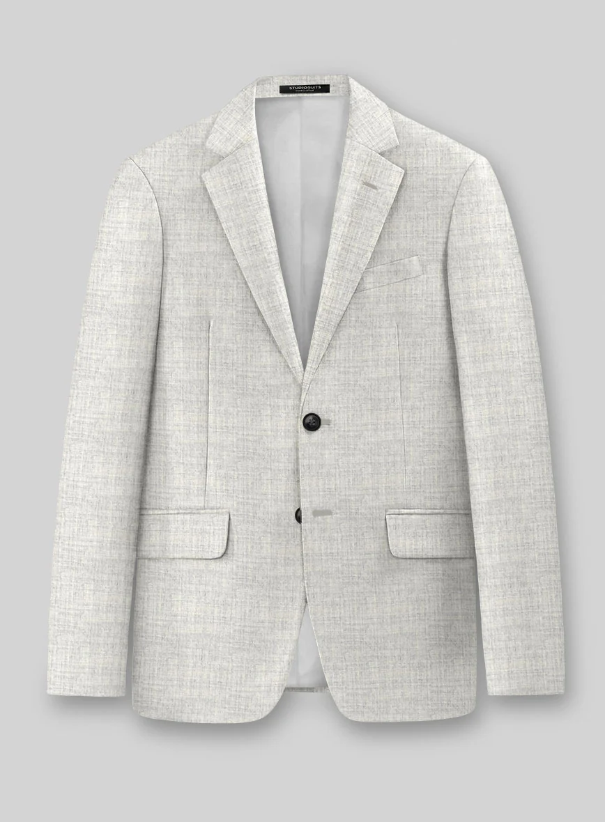Italian Aime Ivory Gray Wool Jacket