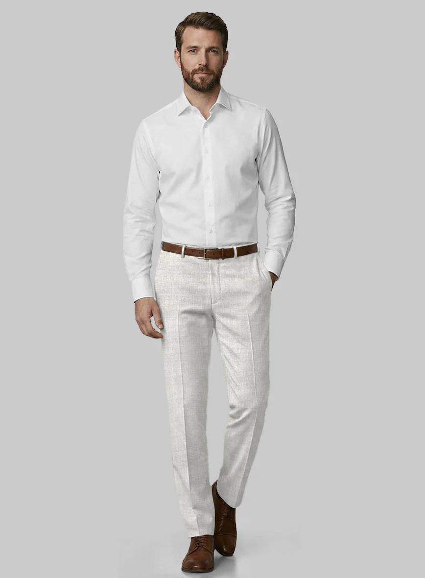 Italian Aime Ivory Gray Wool Suit - Image 7