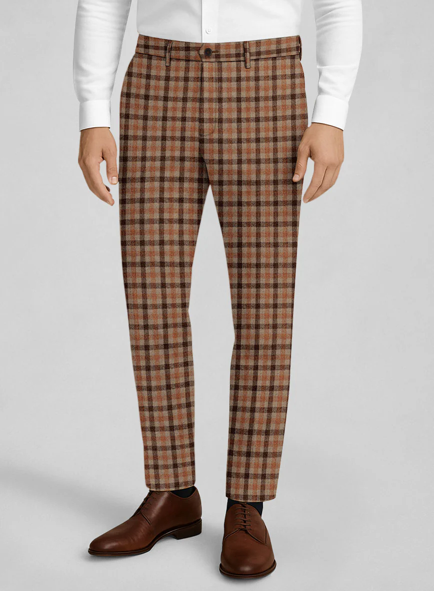 Italian Amberwood Check Tweed Pants