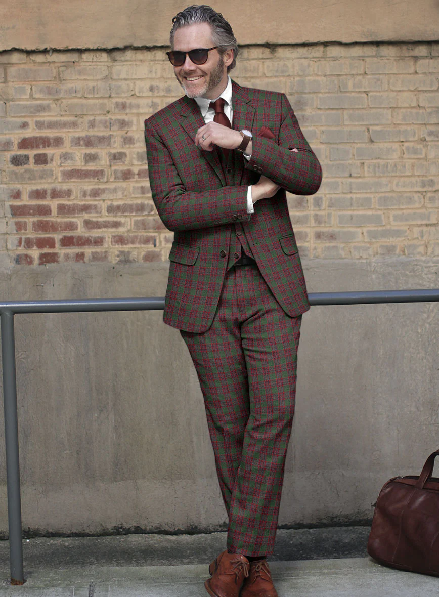 Italian Antio Checks Tweed Suit - Image 2