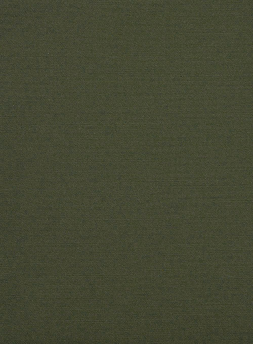 Italian Army Green Cotton Stretch Pants - Image 2