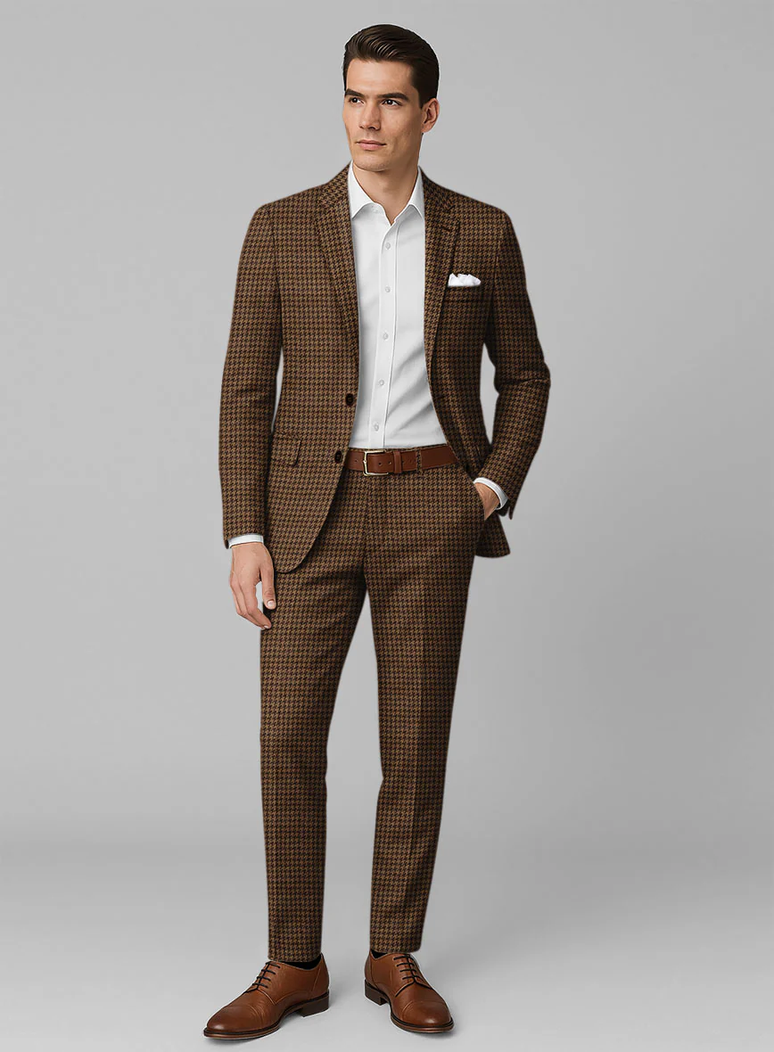 Italian Berote Houndstooth Tweed Suit