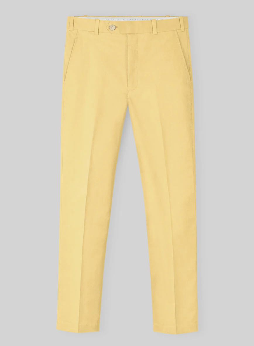 Italian Biella Yellow Cotton Pants
