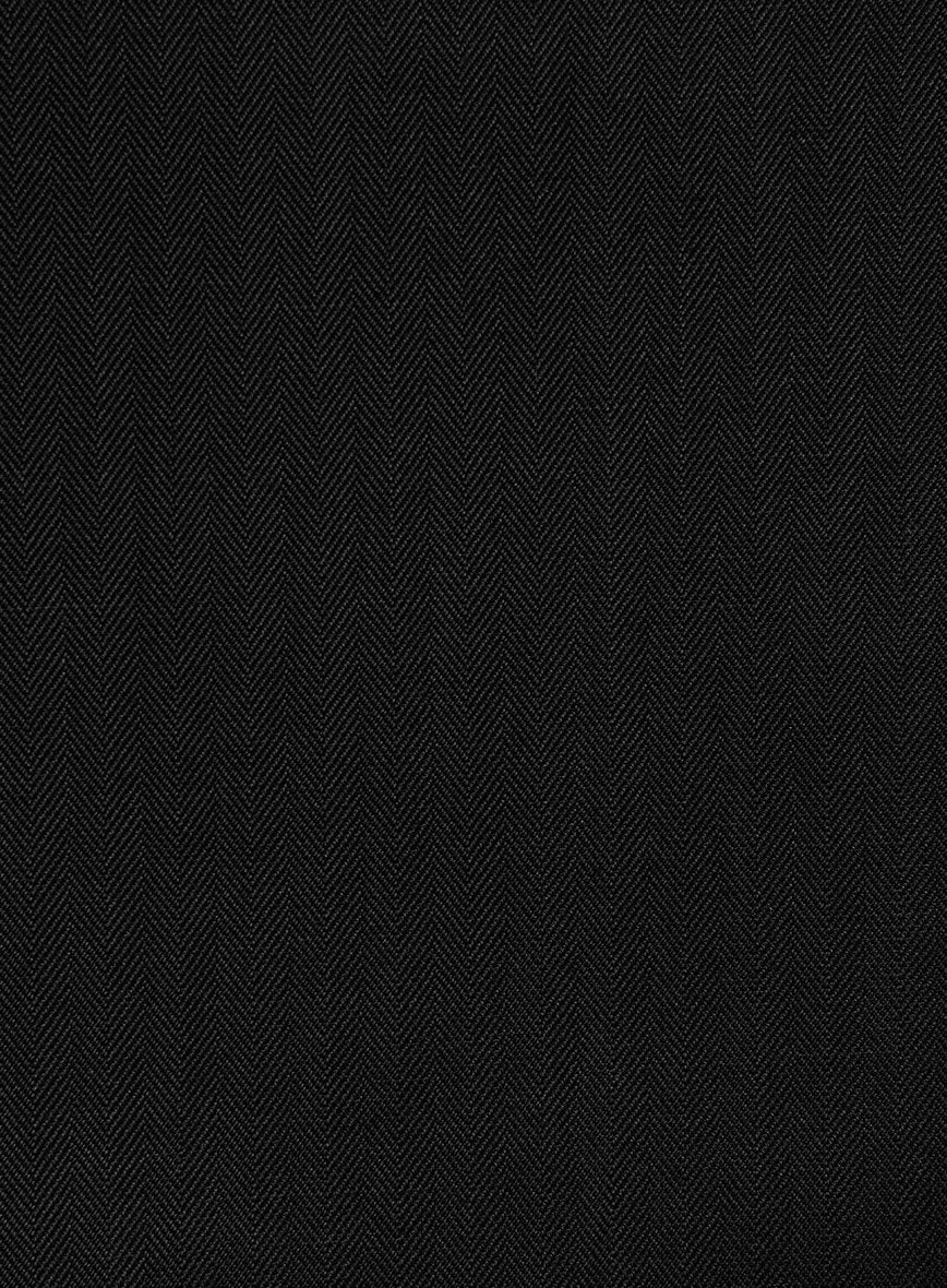 Italian Black Herringbone Cotton Suit - Image 8