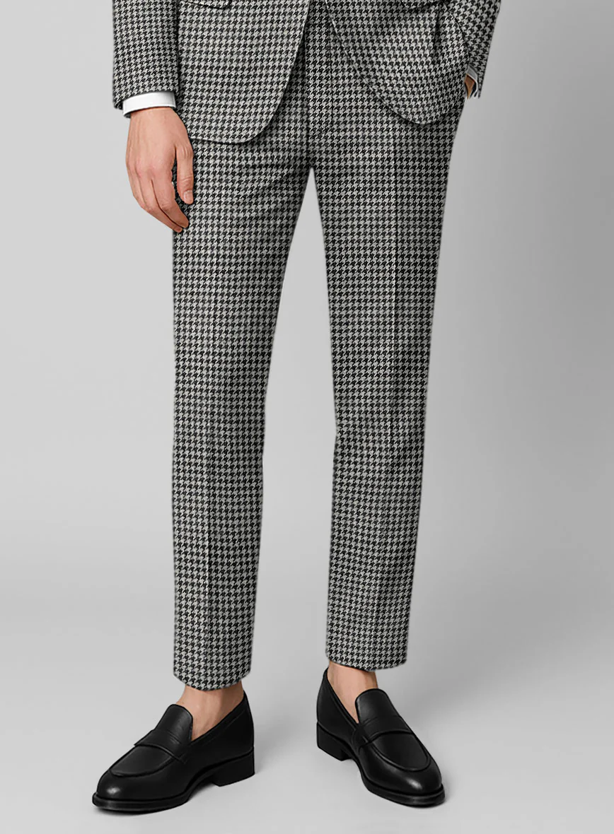 Italian Black & White Houndstooth Tweed Suit - Image 7