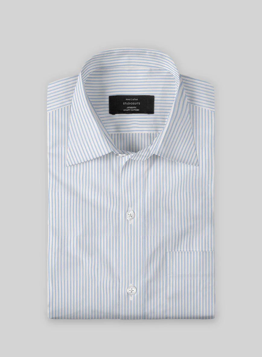 Italian Blue Candy Stripe Shirt