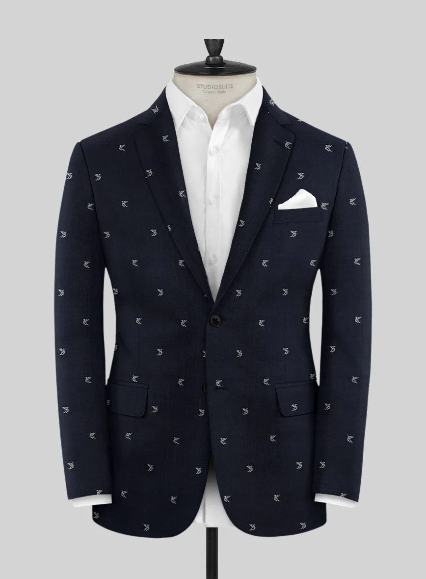 Italian Blue Fish Wool Jacket
