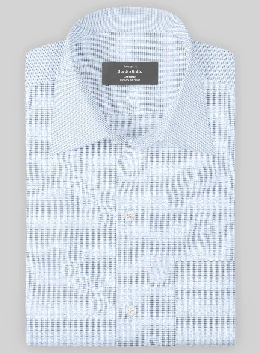Italian Blue Grid Shirt