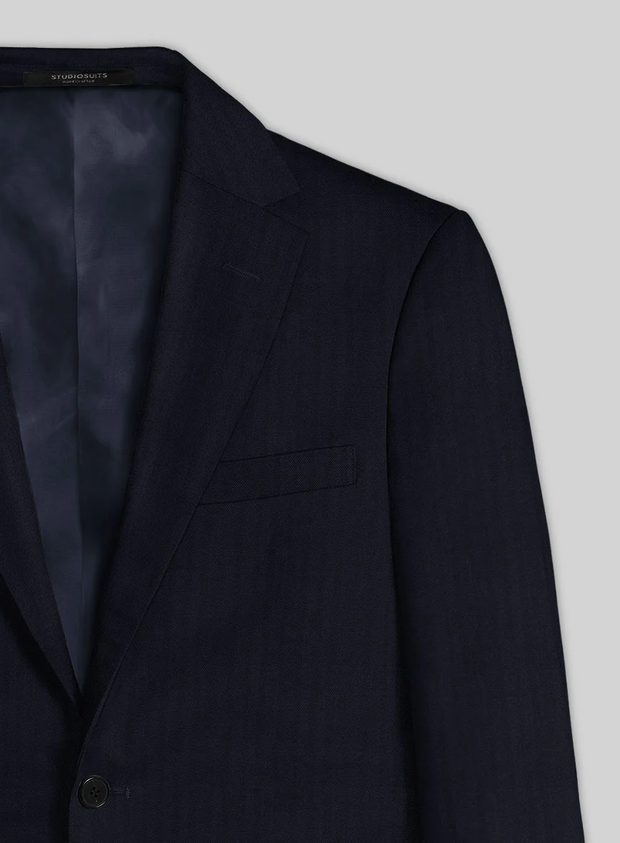 Italian Blue Herringbone Cotton Suit - Image 5