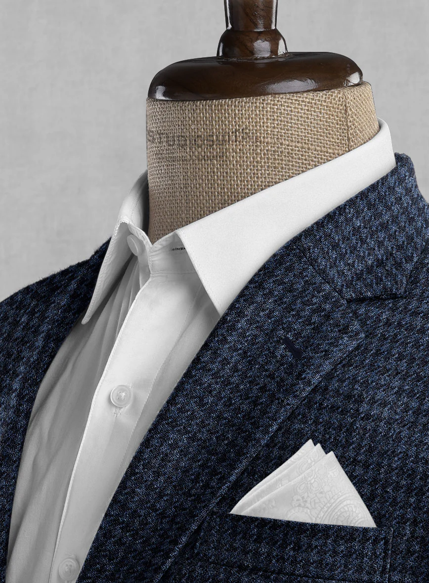 Italian Blue Houndstooth Tweed Suit - Image 5