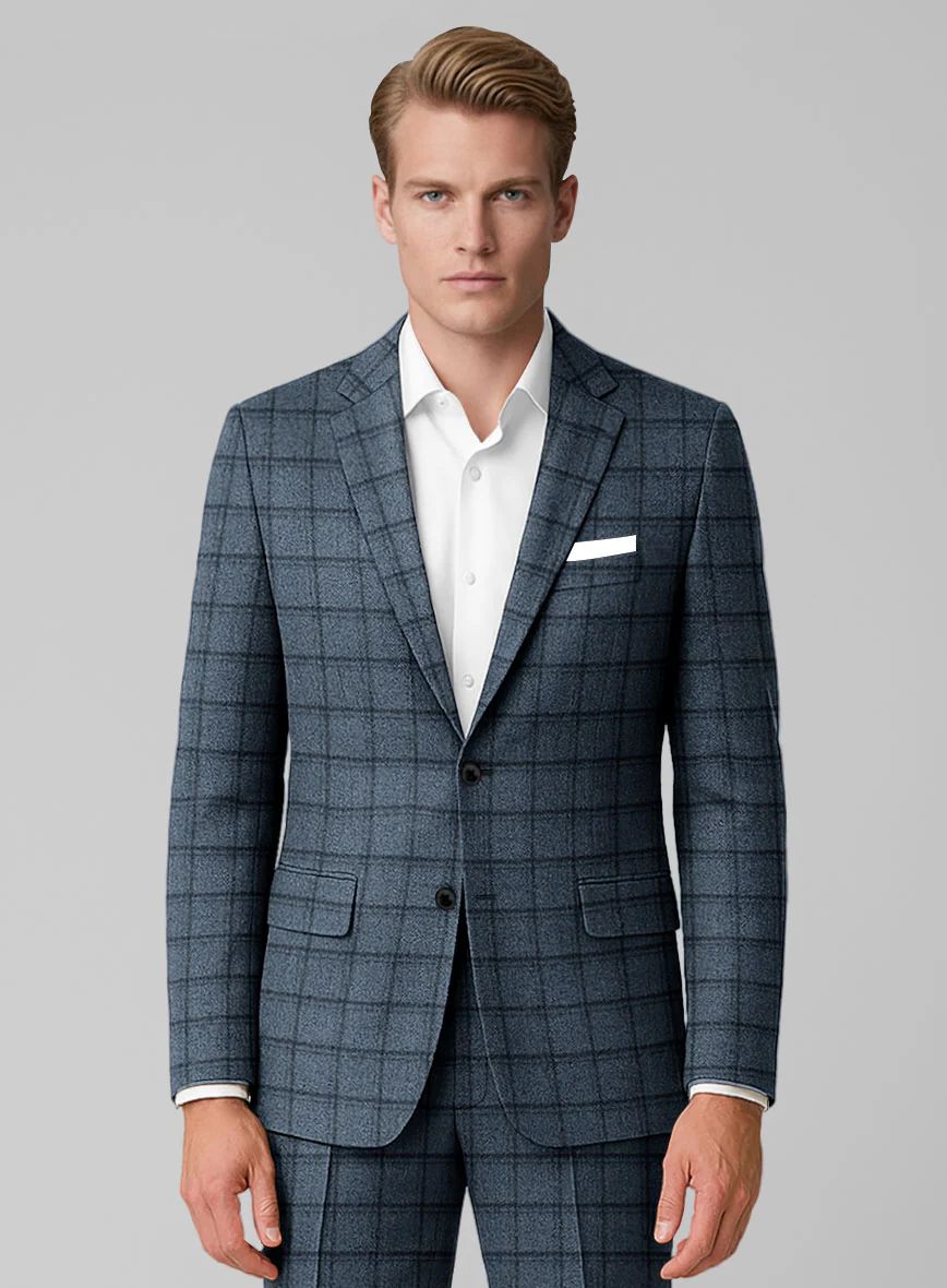Italian Bluebourne Check Tweed Suit - Image 3