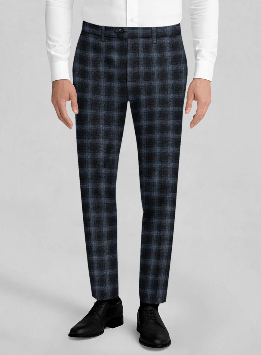 Italian Bluewood Check Tweed Pants