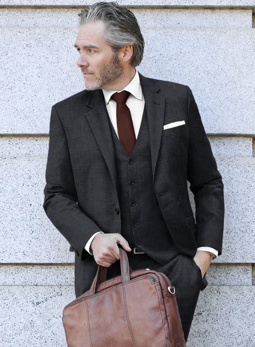 Italian Burta Blue Glen Flannel Suit - Image 4