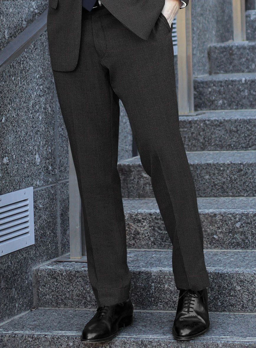 Italian Burta Charcoal Glen Flannel Suit - Image 5