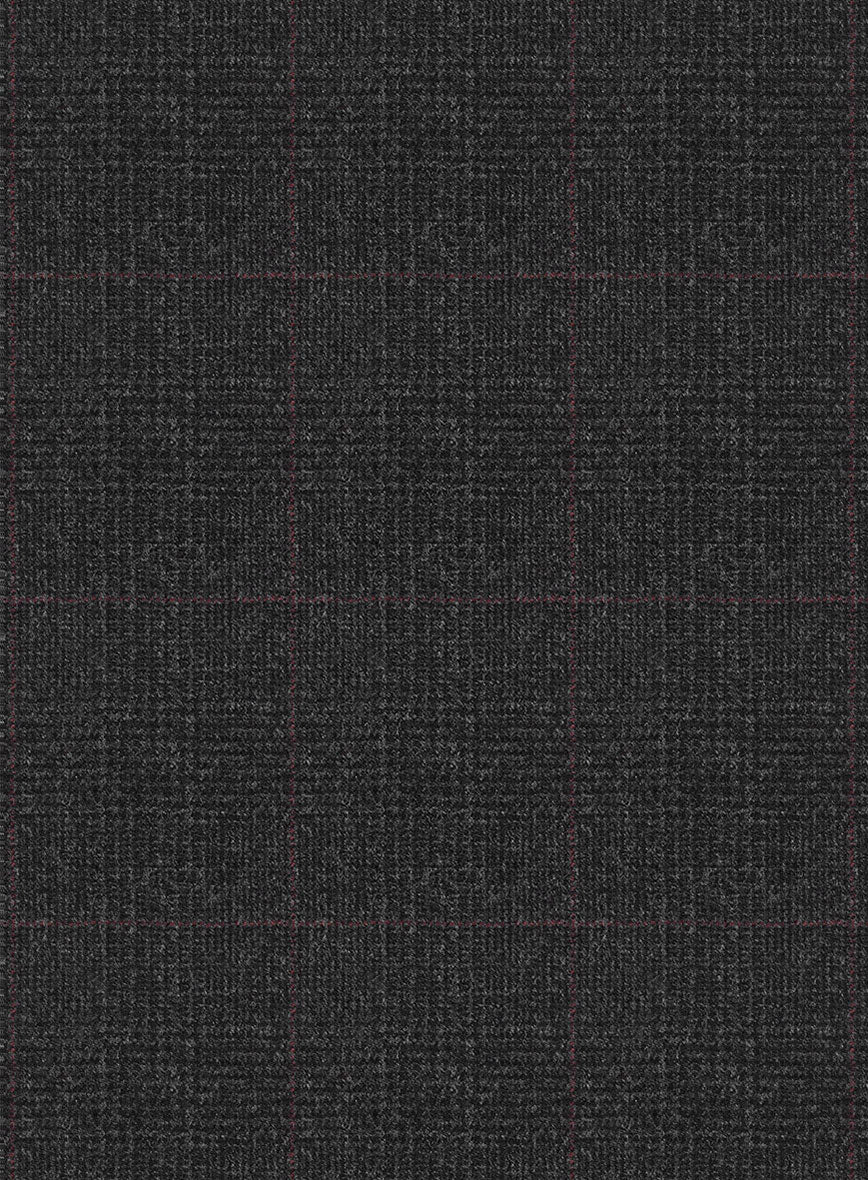 Italian Burta Charcoal Glen Flannel Suit - Image 7