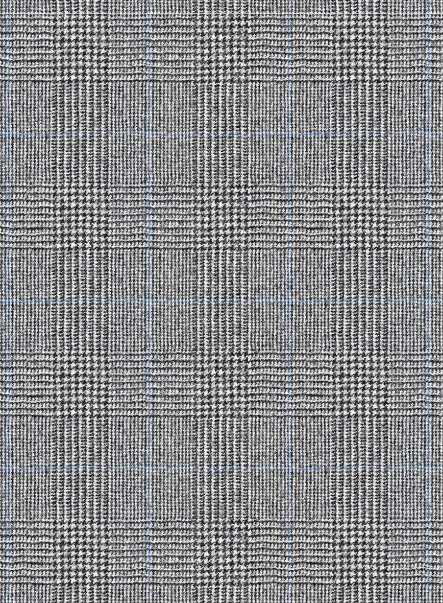 Italian Burta Gray Glen Flannel Pants - Image 3